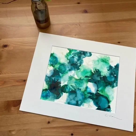 New Original Signed Artwork Alcohol Ink on Paper - Picture 1 of 6